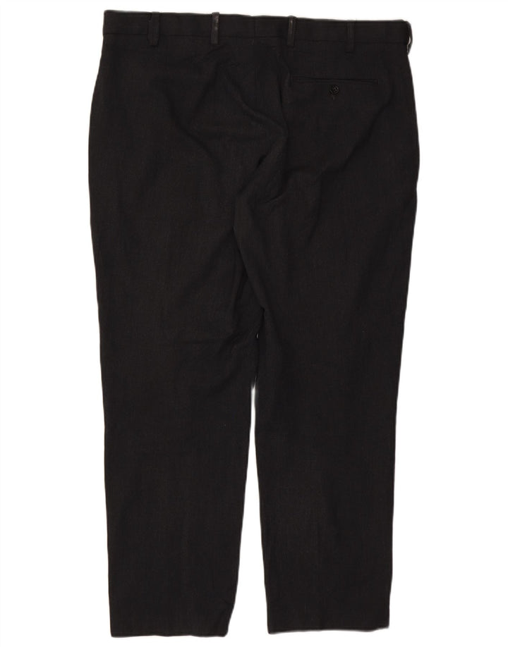 Marks & Spencer Pantalon chino coupe classique pour homme W38 L29 Noir Polyester