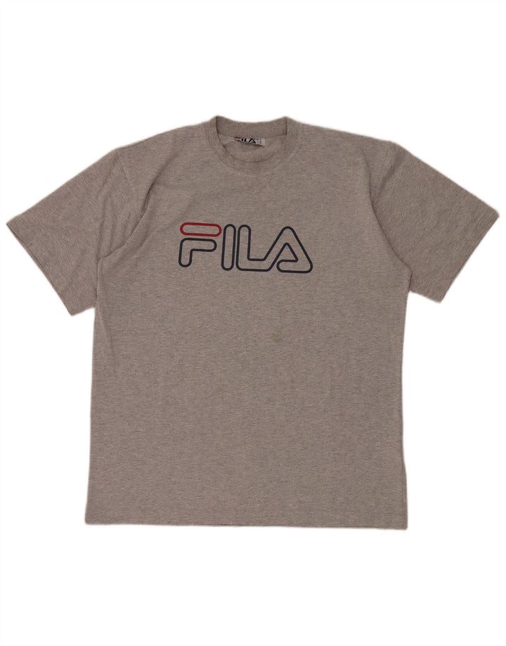 FILA T-Shirt Graphique Homme Gris Moyen Coton
