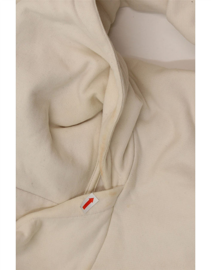 HUGO BOSS Pull à capuche surdimensionné graphique pour femme UK 10 Small Blanc cassé