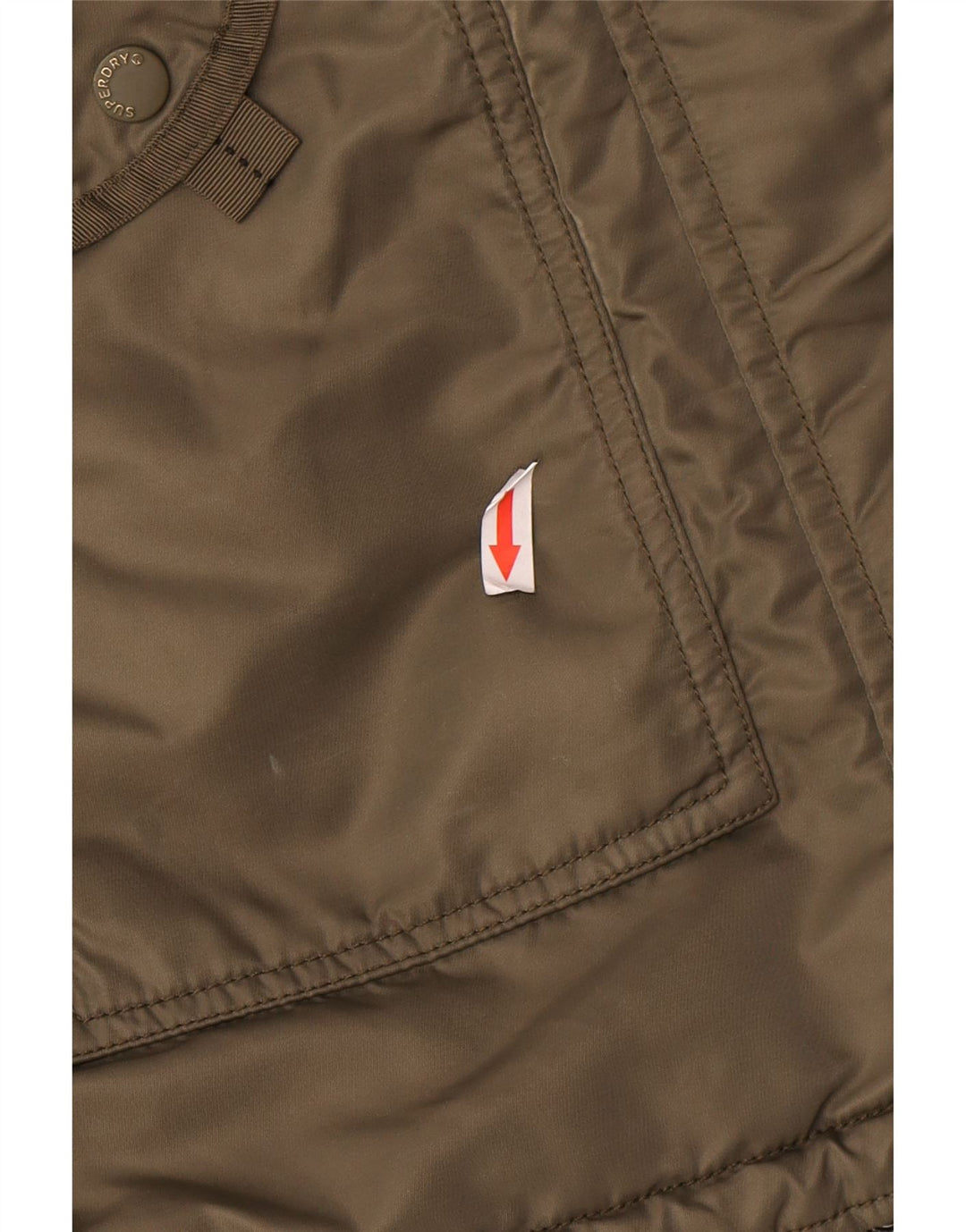 Superdry Parka à capuche pour femme UK 10 Small Vert Polyester
