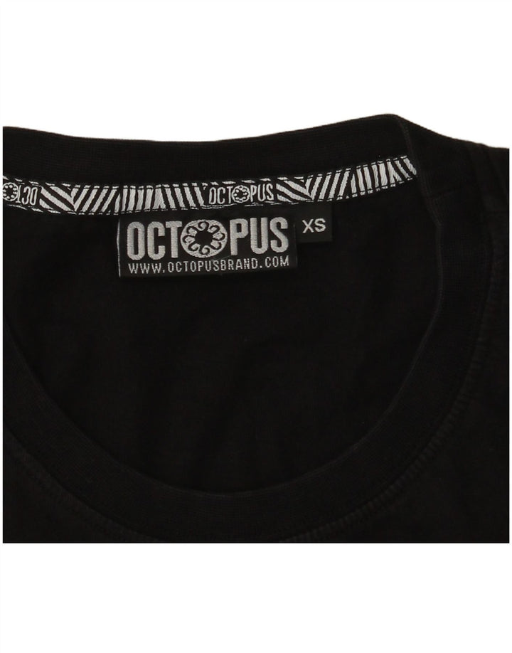Octopus Mens Graphic T-Shirt Top XS Noir Géométrique