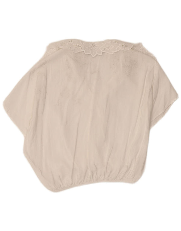 Zara Womens Crop Blouse Top UK 10 Petit Blanc