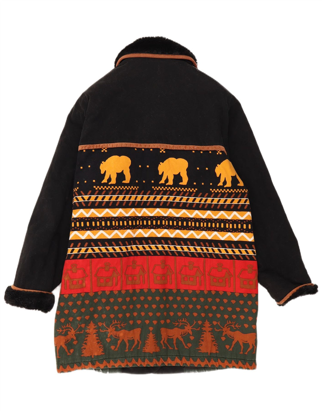 New Fast Manteau pour femme UK 16 Large Noir Fair Isle