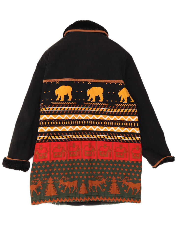 New Fast Manteau pour femme UK 16 Large Noir Fair Isle
