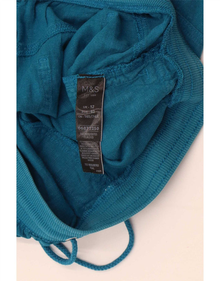 Marks & Spencer Jupe droite pour femme UK 12 Medium W30 Lin bleu