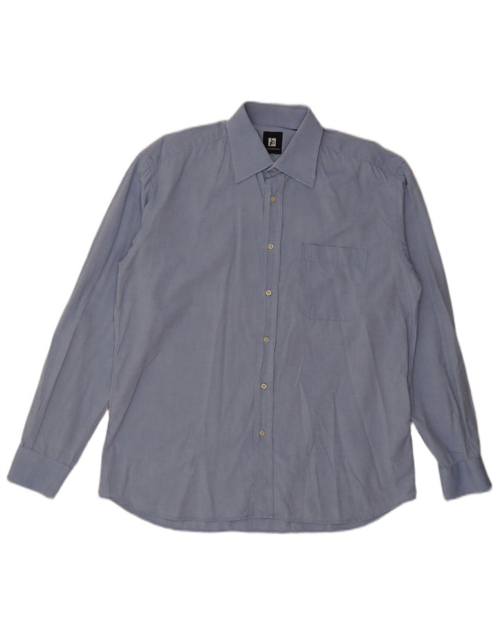 Roccobarocco Chemise Homme Taille 41 16 Grand Coton Bleu