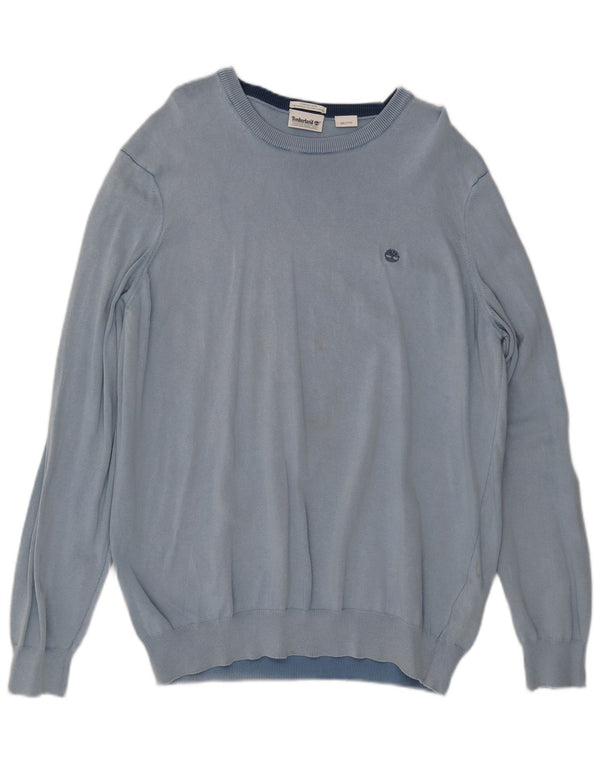 Timberland Pull à col rond pour homme 2XL en coton bleu