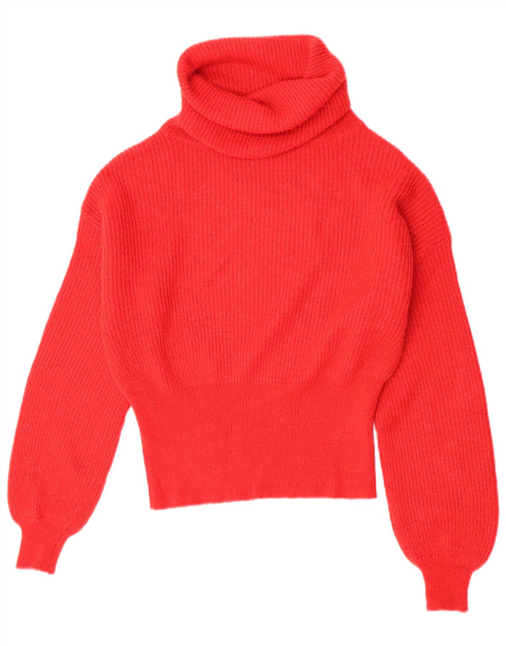 Kontatto Pull col roulé pour femme UK 12 Acrylique rouge moyen