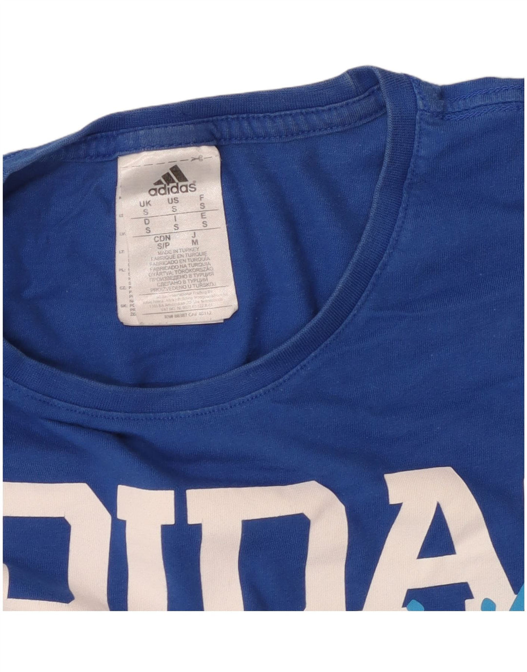 Adidas T-shirt graphique pour homme en coton bleu petit