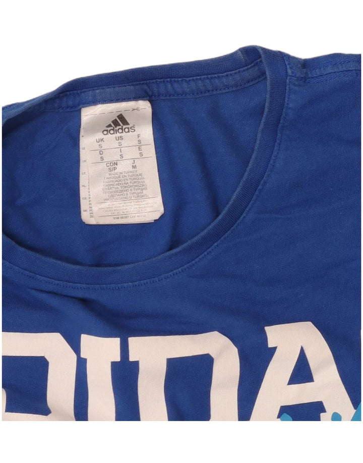 Adidas T-shirt graphique pour homme en coton bleu petit
