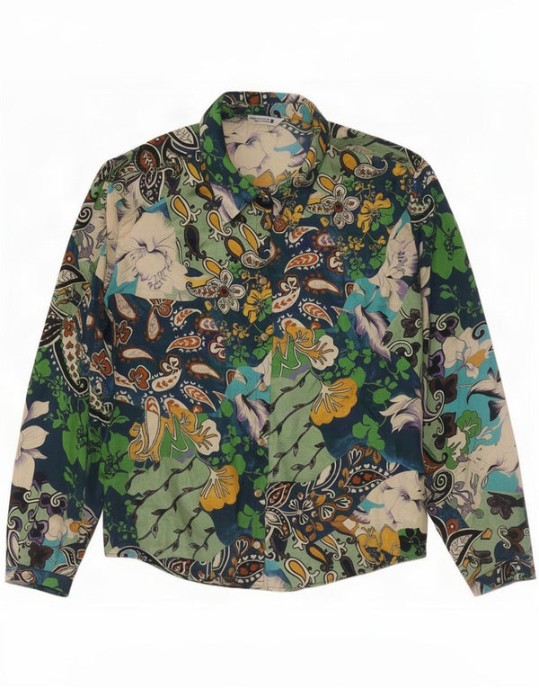 Zara Femme Chemise Oversize UK 16 Large Multicolore Paisley Polyester