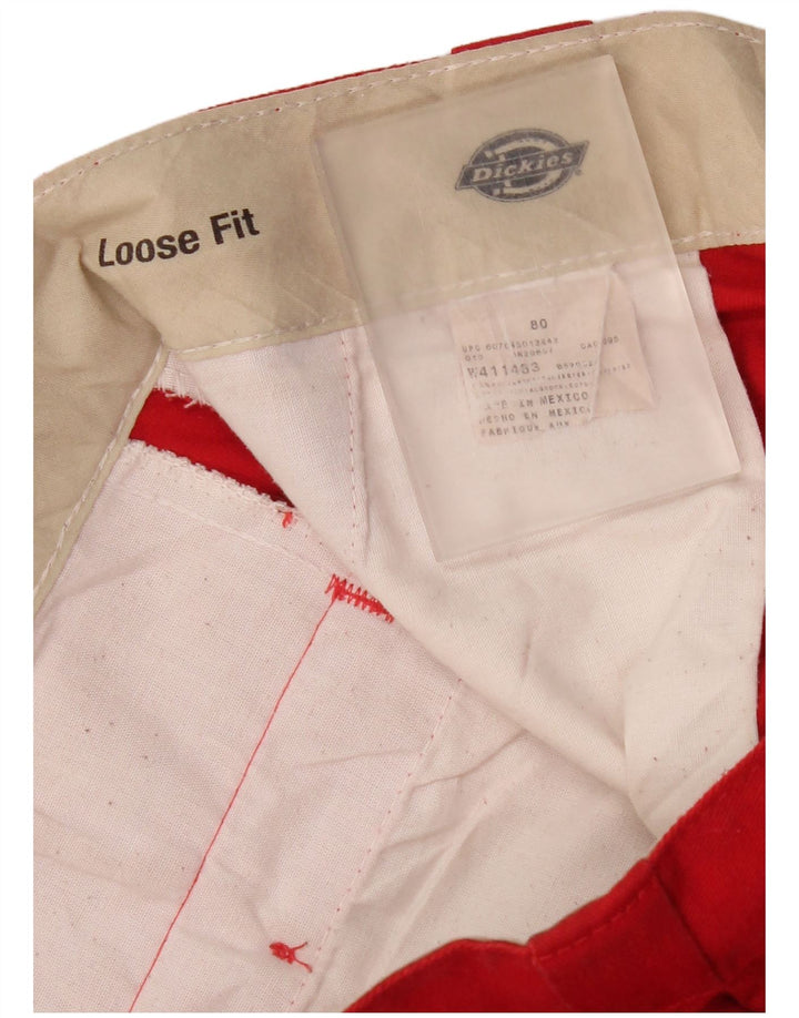 Dickies Pantalon cargo coupe ample pour homme W36 L33 Rouge Polyester