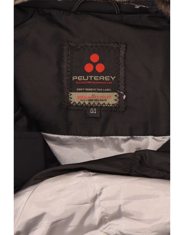 PEUTEREY Manteau matelassé à capuche pour femme EU 44 XL Noir Polyamide