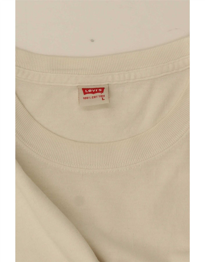 Levi's Haut à Manches Longues Homme Blanc Large Coton