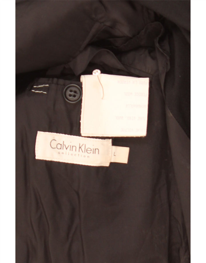 Calvin Klein Veste blazer à 3 boutons pour homme UK 40 Grande laine noire