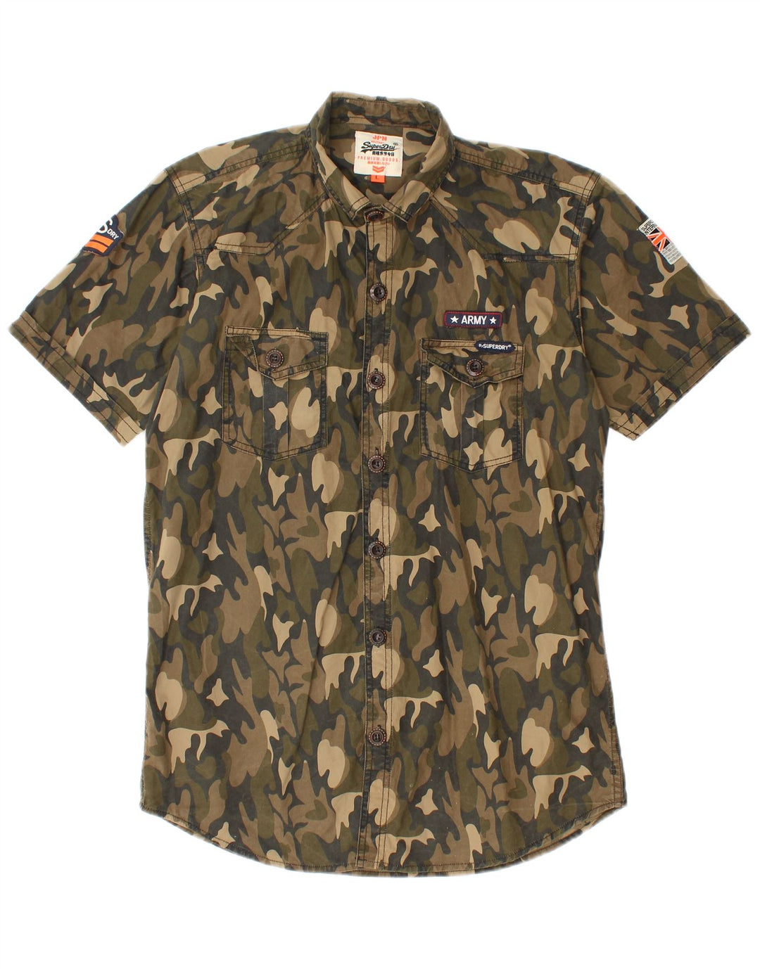 SUPERDRY Chemise Militaire à Manches Courtes Homme Large Camouflage Multicolore