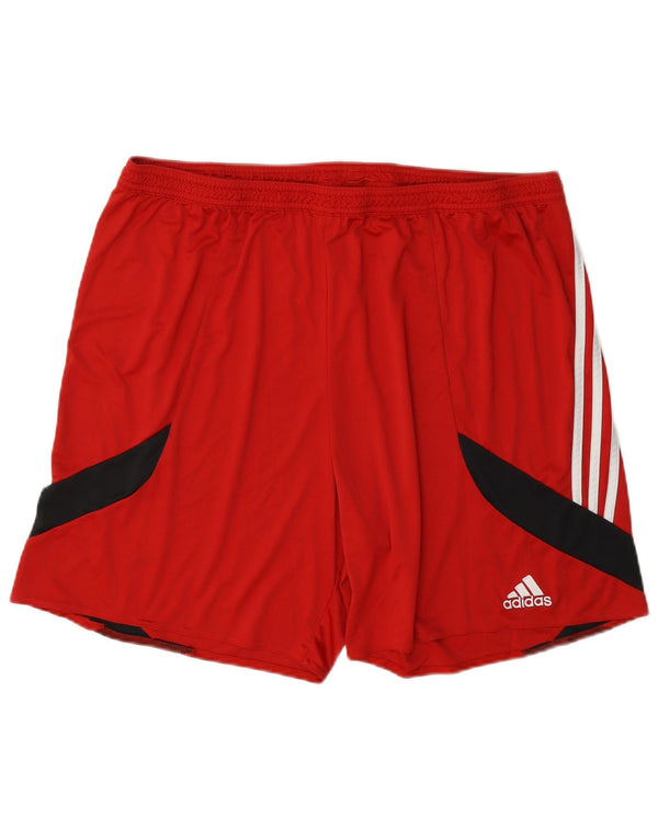 Adidas Short de sport Climalite pour homme 2XL Rouge Colorblock Polyester