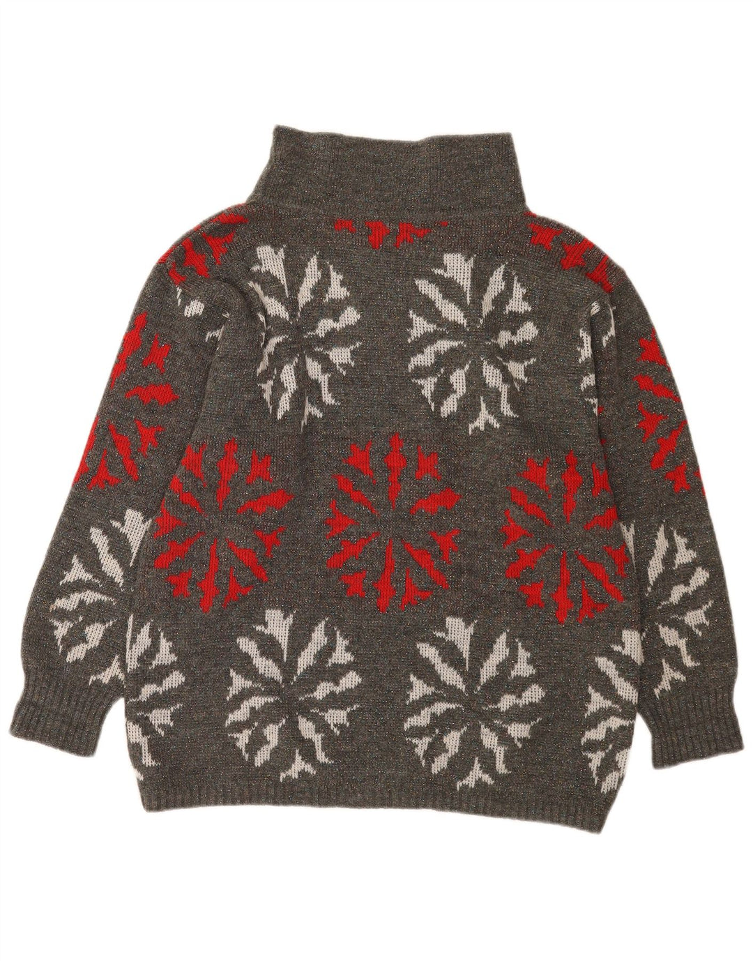 Flou Pull col roulé pour femme UK 14 Gris moyen géométrique