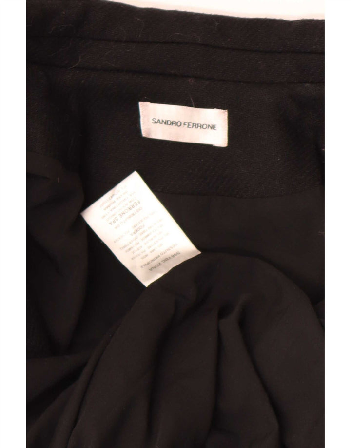 Sandro Ferrone Manteau Femme UK 12 Laine Noir Moyen