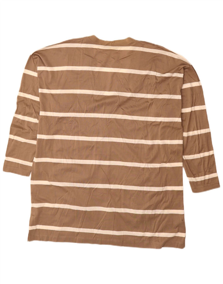 PIERRE CARDIN Pull Cardigan Long Femme IT 44 Marron Moyen Rayé