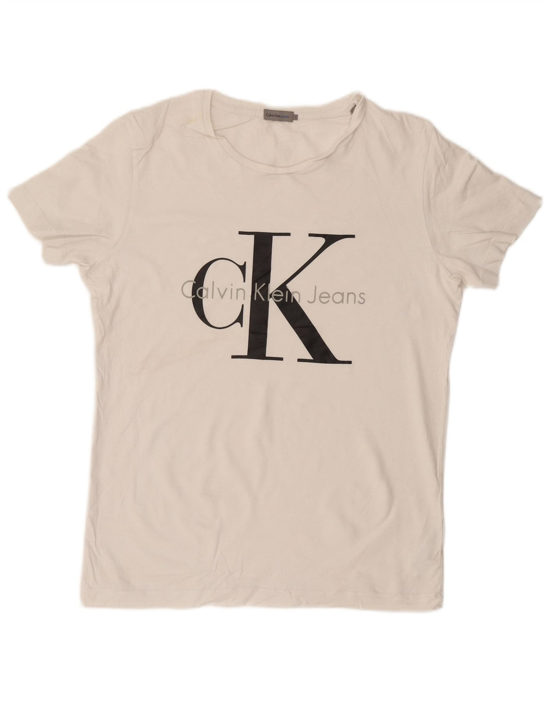 CALVIN KLEIN JEANS T-Shirt Graphique Homme Grand Blanc Coton