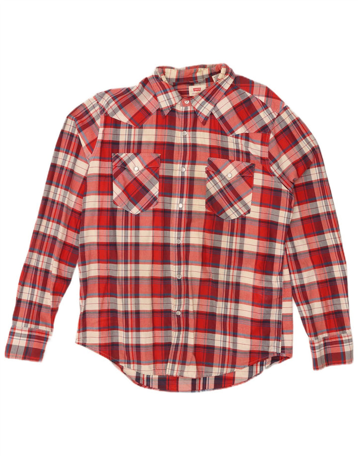 LEVI'S Chemise Flanelle Homme Grand Carreau Rouge Coton