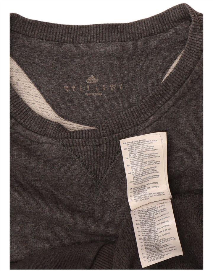 Adidas Sweat-shirt graphique pour homme Petit gris Coton