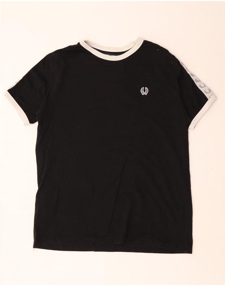 Fred Perry T-Shirt Graphique Homme Noir Moyen Coton Colorblock