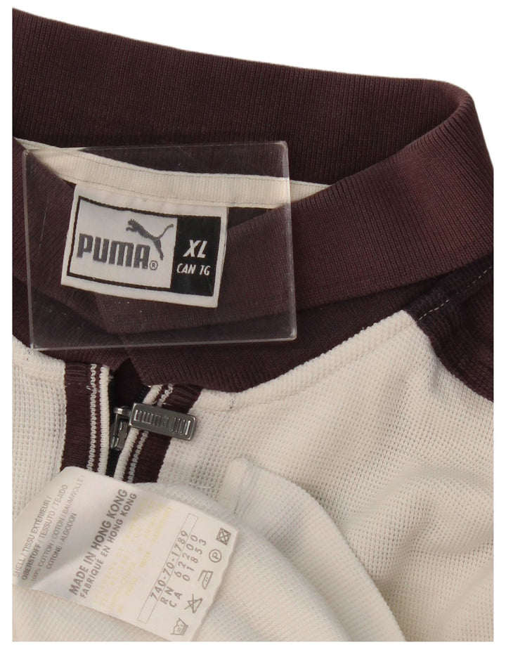PUMA Polo Homme XL Blanc Colorblock Coton