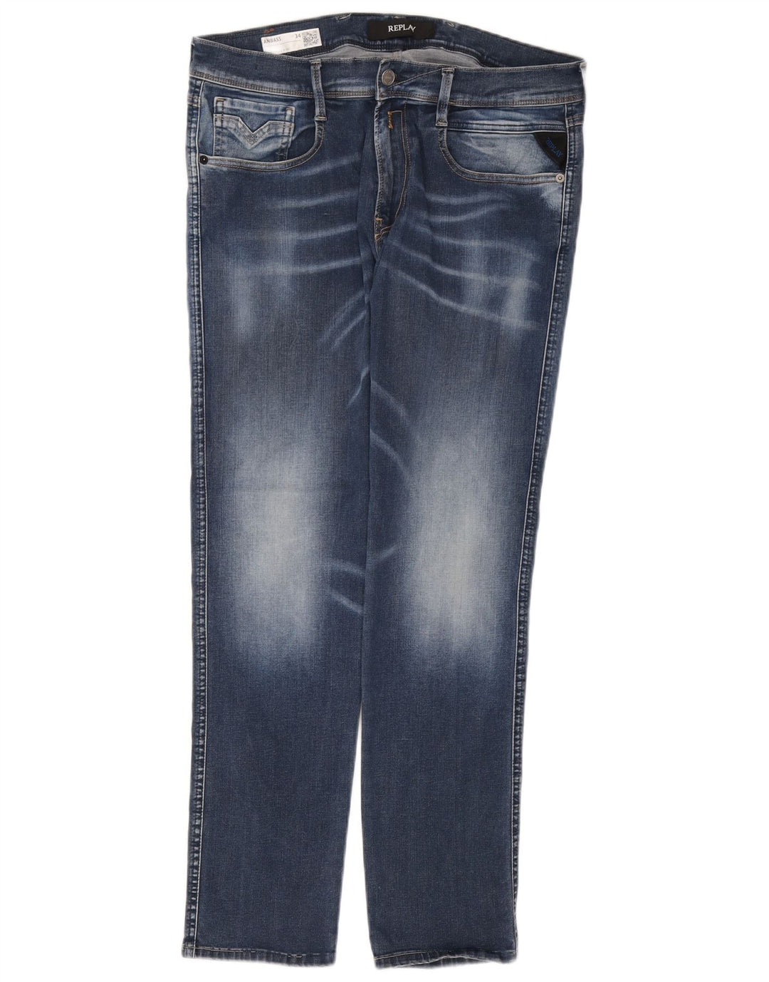 REPLAY Jean Slim Anbass W34 L30 Homme Bleu Coton