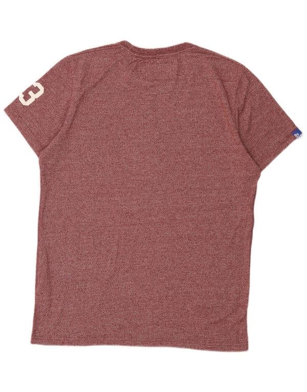 Superdry T-Shirt Graphique Top XL Coton Chiné Bordeaux Homme