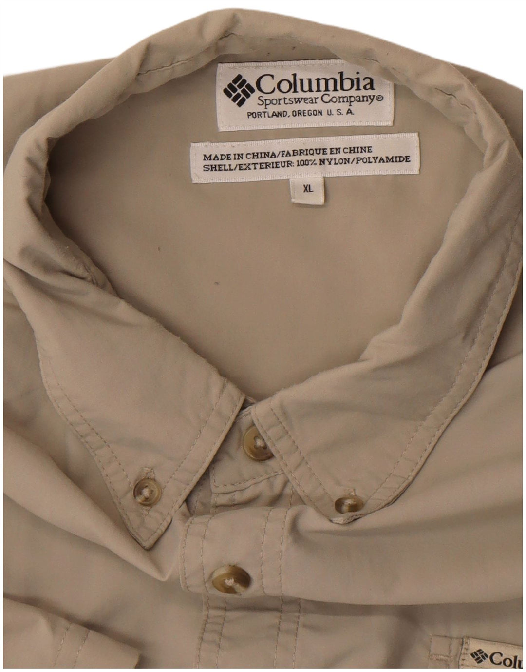 Columbia Chemise à Manches Courtes Homme XL Beige Nylon
