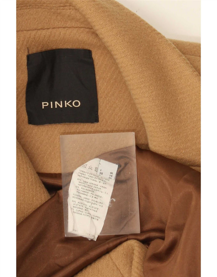 Pinko Manteau Femme UK 14 Grande Laine Beige
