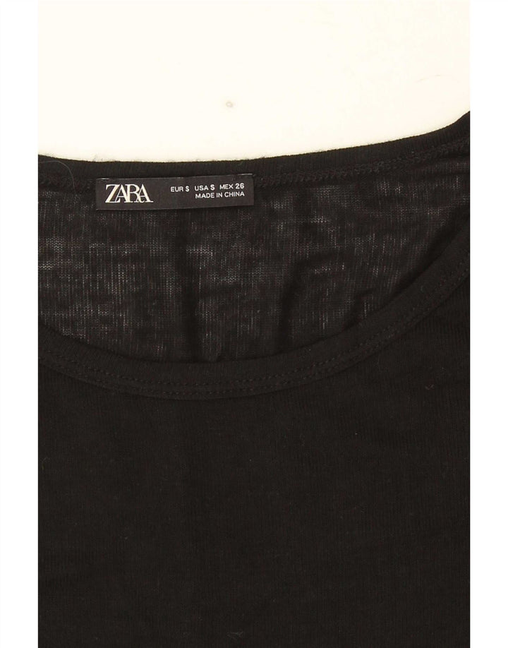 Zara Femme Top Manches Longues UK 10 Petit Noir