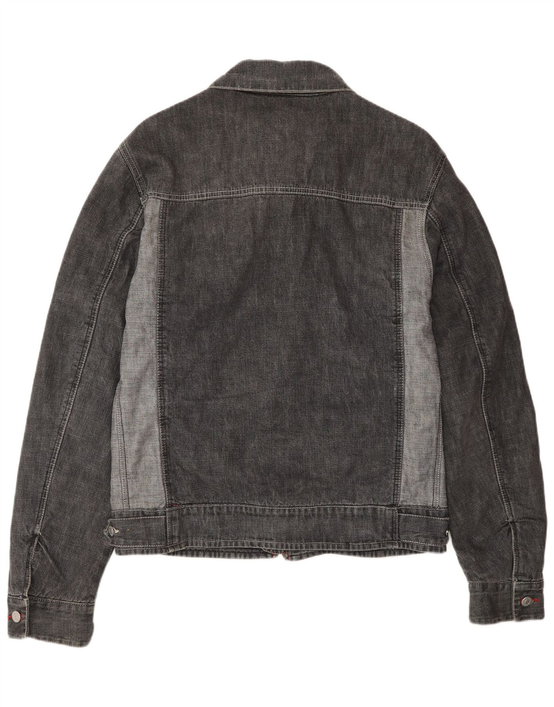 Energie Veste en jean pour homme UK 40 Large Gris Colorblock Coton