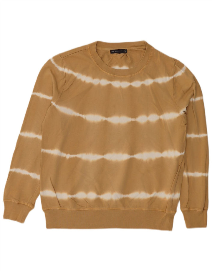 Marks & Spencer Sweat-shirt pour femme en coton rayé beige moyen UK 12