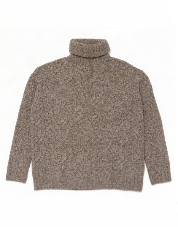 Marks & Spencer Pull surdimensionné à col roulé pour femme UK 10 Petit Gris