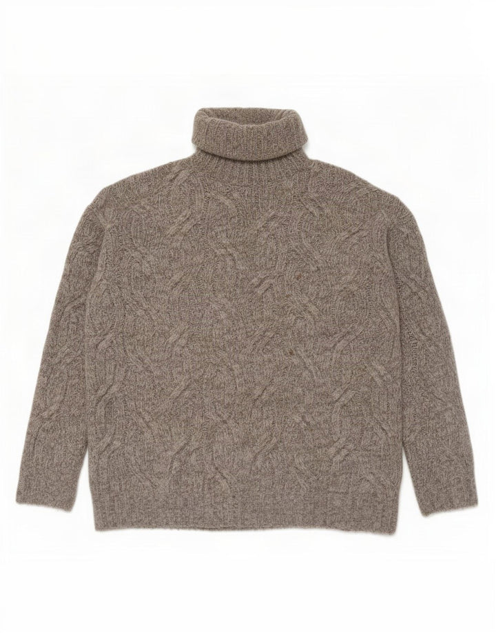 Marks & Spencer Pull surdimensionné à col roulé pour femme UK 10 Petit Gris