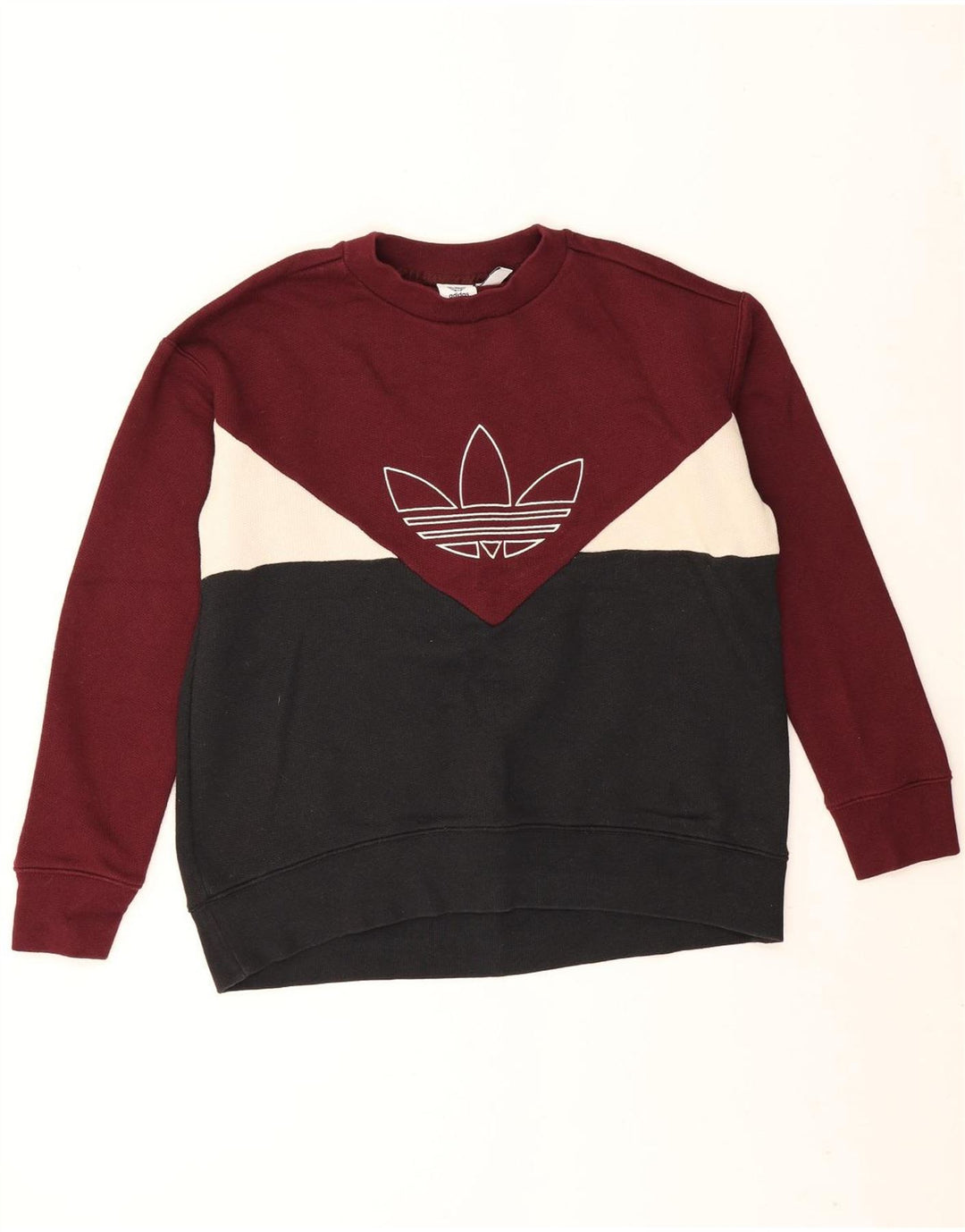 Adidas Sweat-shirt graphique pour femme UK 10 Small Noir Colourblock