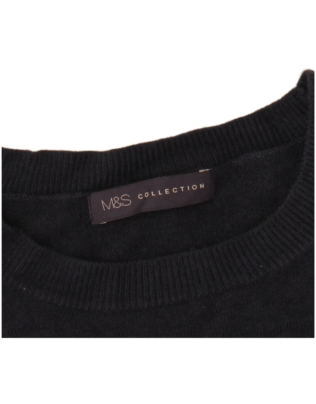 Marks & Spencer Pull à col rond pour femme UK 14 Bleu marine moyen