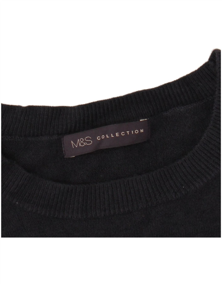 Marks & Spencer Pull à col rond pour femme UK 14 Bleu marine moyen