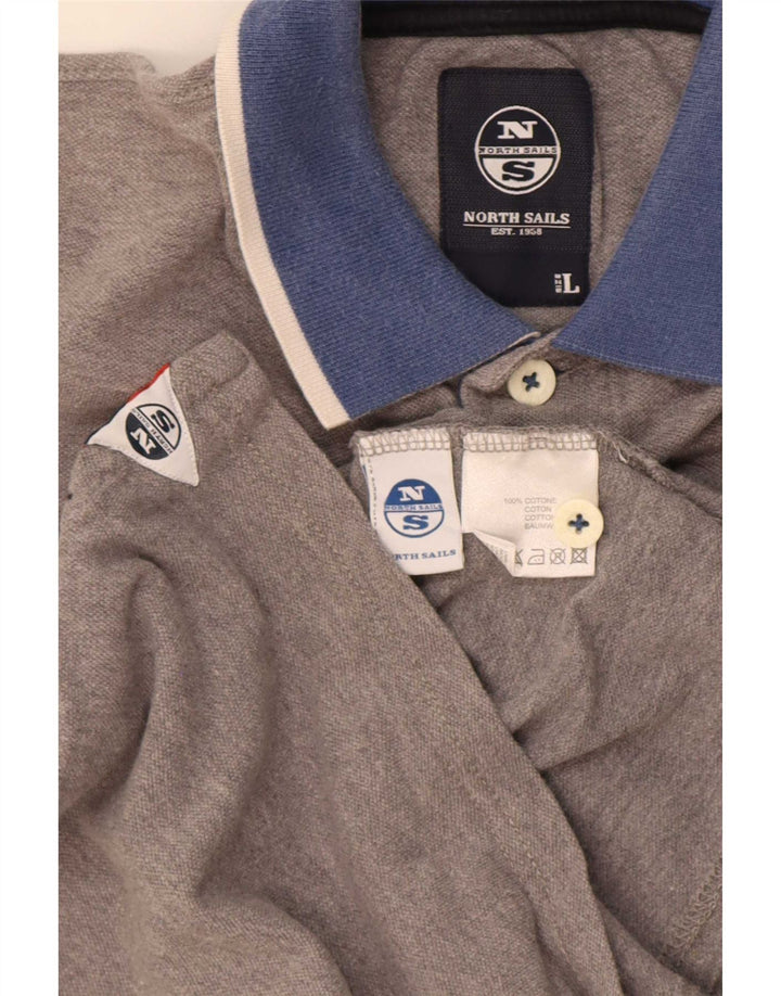 North Sails Polo Homme Large Gris Colorblock Coton