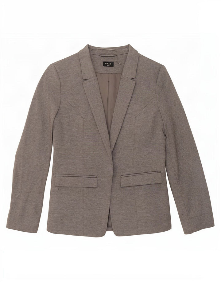 Oasis Veste Blazer Ouverte Femme UK 12 Gris Moyen Polyester