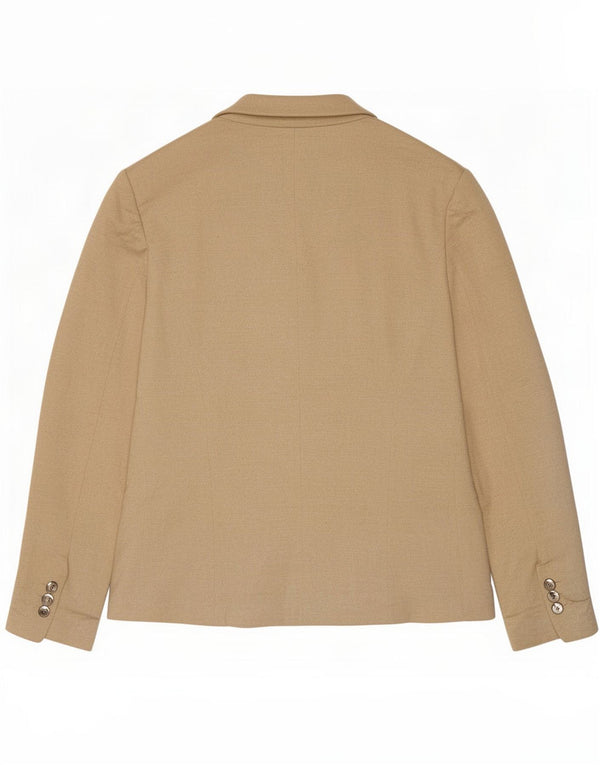 Zara Veste Blazer 1 Bouton Femme UK 18 XL Beige Moucheté Polyester