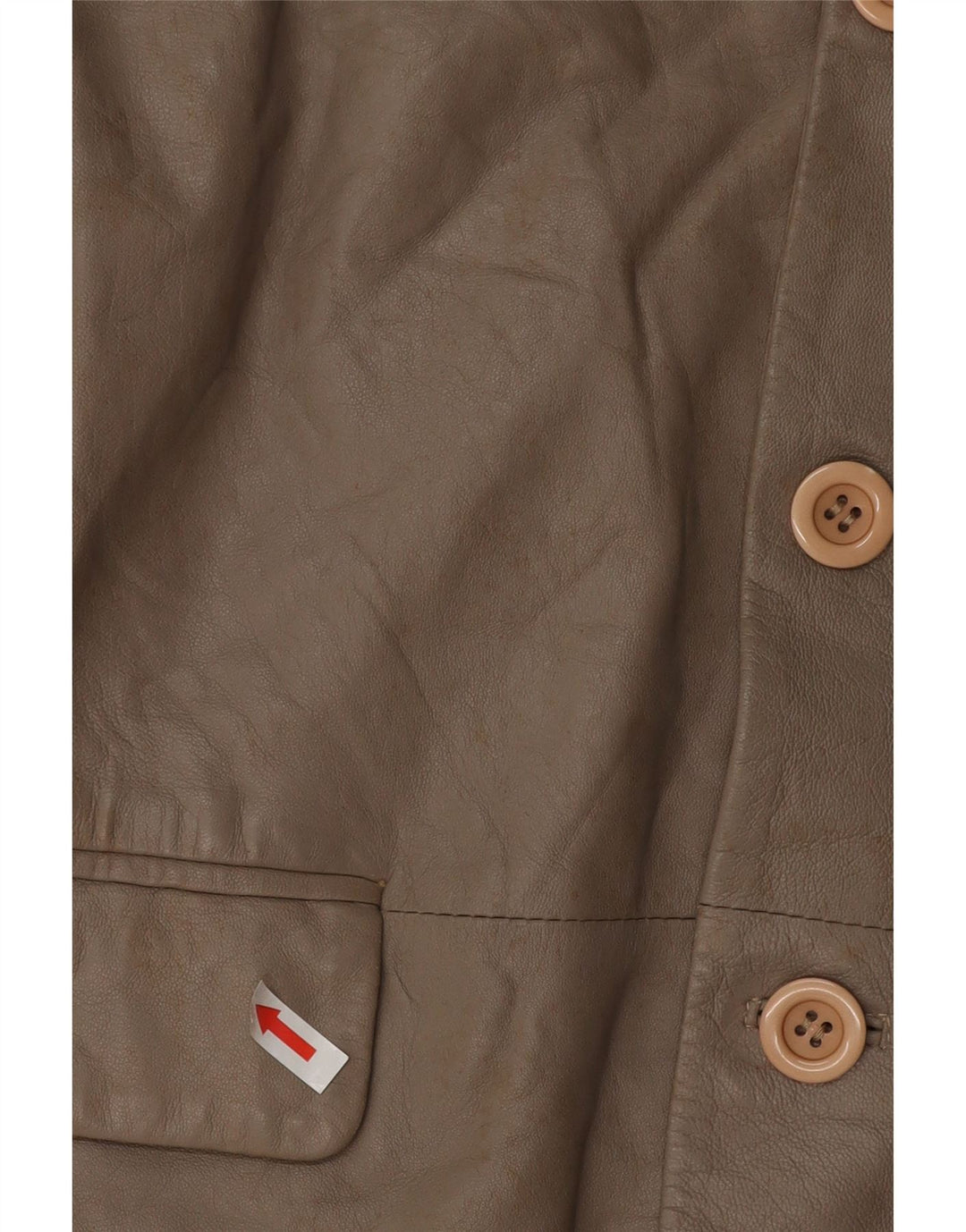 VINTAGE Femme 3 Boutons Veste Blazer En Cuir UK 16 Grand Cuir Gris