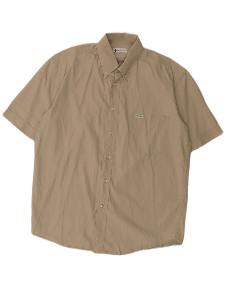 Sergio Tacchini Chemise à Manches Courtes Homme Grand Coton Kaki
