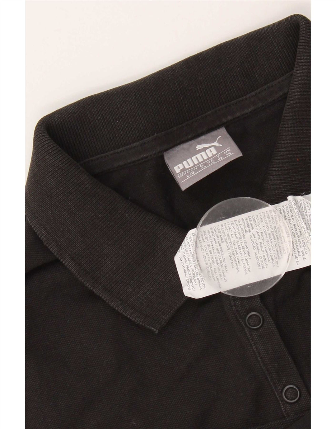 Puma Polo Femme UK 14 Large Noir Coton
