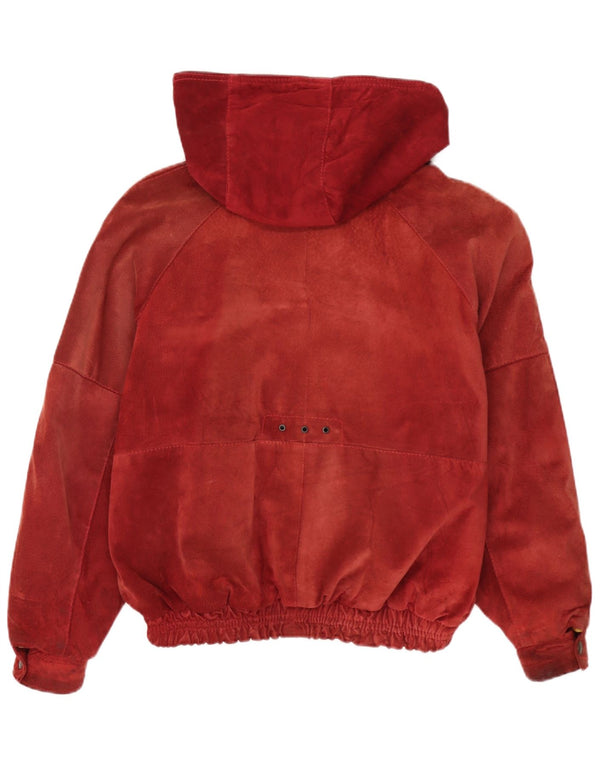 vintage Mens Loose Fit Veste coupe-vent à capuche UK 38 Moyen Bourgogne
