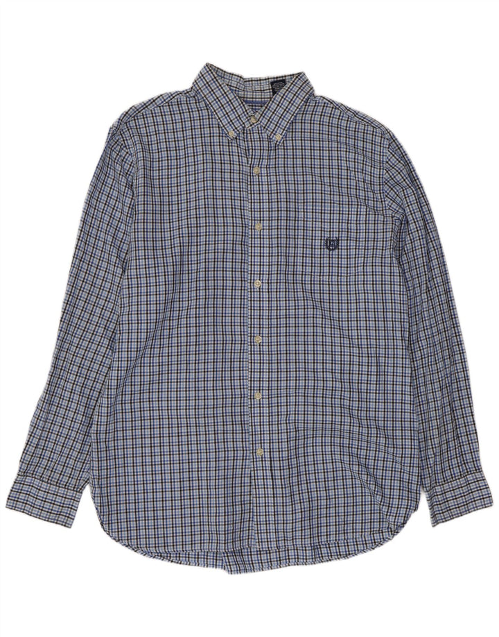 Chaps Chemise Homme Grand Carreau Bleu Coton