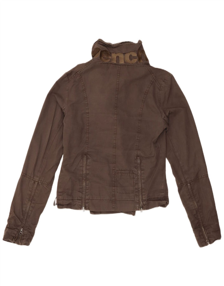 BENCH Veste Bomber Femme UK 10 Petit Coton Marron